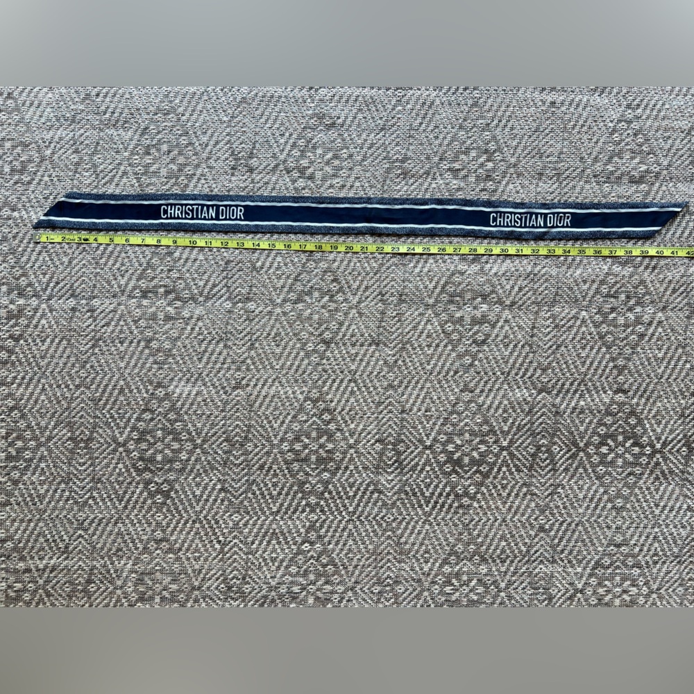 Dior Oblique Mitza Scarf Bandeau Silk Made in Italy Navy Beige - Picture 2 of 3